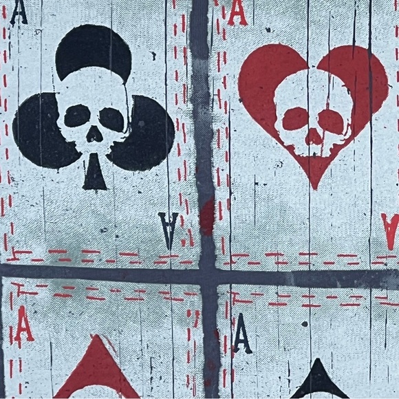 Cremieux Premium Denim “Wild Aces” Card Shark Long Sleeve T-Shirt Large EUC - Picture 3 of 8